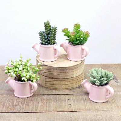 China Potted Simulation Decoration Succulent Mini Plastic Artificial Fake Succulent Plant Wholesale Environmental Friendly Bonsai Arrangement for sale