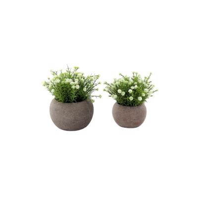 China Art Decor Wholesale Artificial Flowers Mini Wild Flowers in Pot Fake Flowers for Home Decor for sale