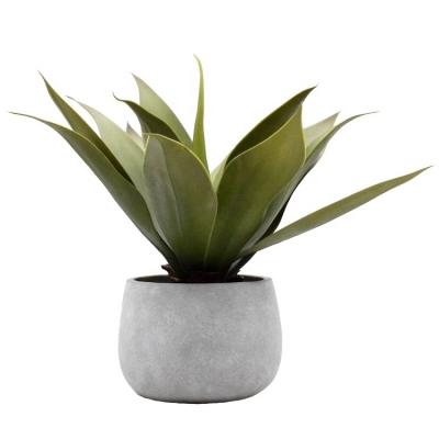 China Factory price high simulation agave succulent plants cement agave decoration herb planter high tier home plastic artificial agave succulent plants for sale