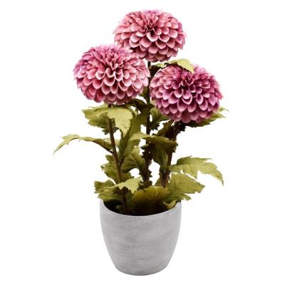 China Artificial High Tier Home Decor Dahlia Pinnata Flowers In Paper Pots for sale