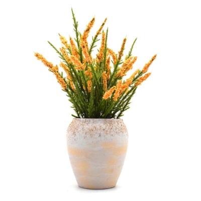 China Potted Realistic High Tier Simulation Artificial Orange Wildflower Bouquet Realistic Wildflowers For Garden Office Wedding Decor for sale