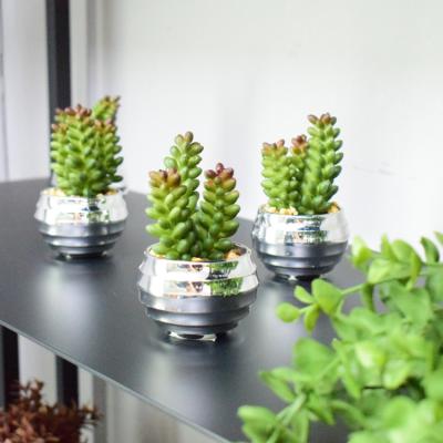 China Traditional Hotsale Simple and Creative Artificial Succulents in Plated Mini Succulents Pots for Indoor for sale