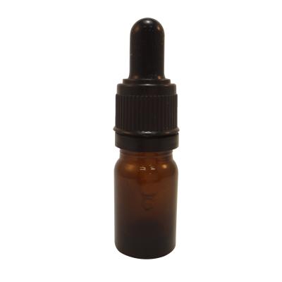 China 5ml Amber Boston Round Skin Care Serum Essential Oil Dropper Glass Bottle Cosmetic Portable Cosmetics Dispensing Bottle for sale