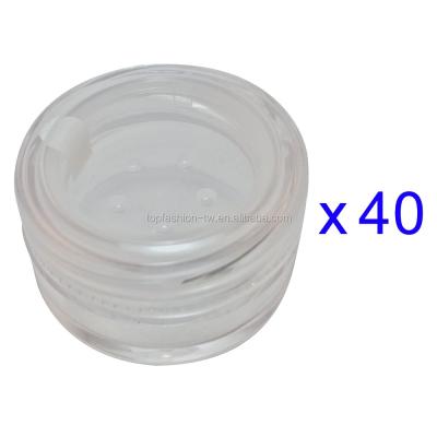 China 40 Pcs Cosmetic Made In Taiwan Mini Size Cosmetic 5g Clear Loose Powder Container W Seal Plastic Sticker On Sieve for sale