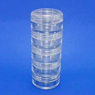 China 80set Cosmetic Made in Taiwan Mini Size 5g Cosmetic Clear 5 Stacked Plastic Stackable Minerals Storage Containers Packaging for sale