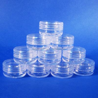 China 200pcs Cosmetic 3g Made in Taiwan Cosmetic Travel Clear Round Picosecond Container for Cream, Eyeshadow, Powder, Small Jewelry Accessories for sale