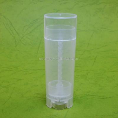 China Cosmetics 4.5g Shape Lip Balm Care Pack Lipstick Stick Containers Oval Tube Translucent for sale