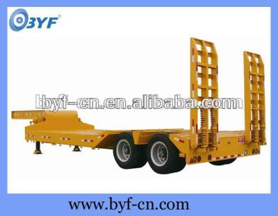 China Truck Trailer Completed 3 Axle Low Bed Semi Trailer for sale