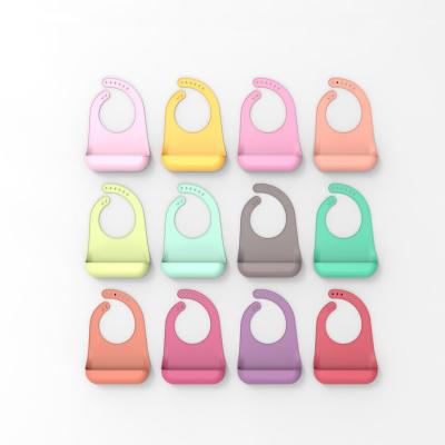 China Silicone Washable Adjustable Baby Bibs Baby Feeding Bibs Soft Waterproof Portable Bib BPA Free Large Super Soft Saliva Pocket No Washing for sale