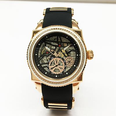 China Chronograph New Design Carving Custom Watches Automatic Mechanical Watch Mens Stainless Steel Watches Mens Gift for sale