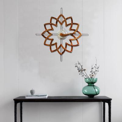 China Art Deco New Design Home Decoration Concept Living Room Bedroom Meditation Yoga Flower Movable Wall Clock for sale