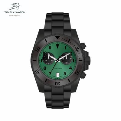 China Green Date Men Sport 50m Swiss Automatic Stainless Steel Multifunctional Waterproof Watch Custom Logo 007 for sale