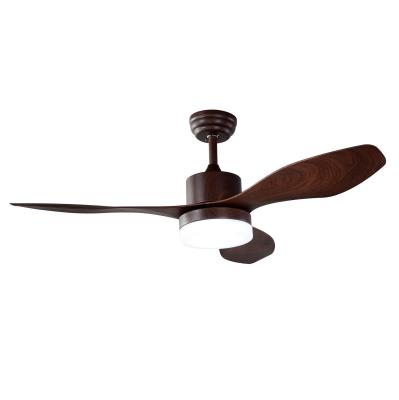 China Hotel 48 Inch 3 ABS Retro LED Blades Ceiling Fan Led Light For Home With Remote Control for sale