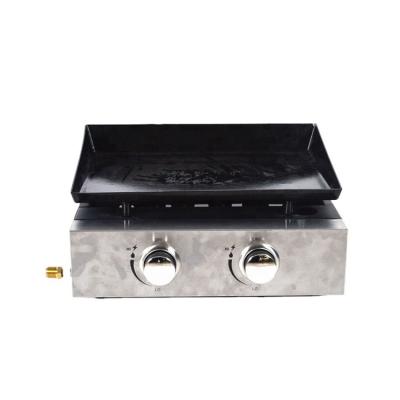 China Mutli Function Table Top 2 Burners Portable Gas Plancha BBQ Grill Korean Easily Cleaned Gas Grill for sale