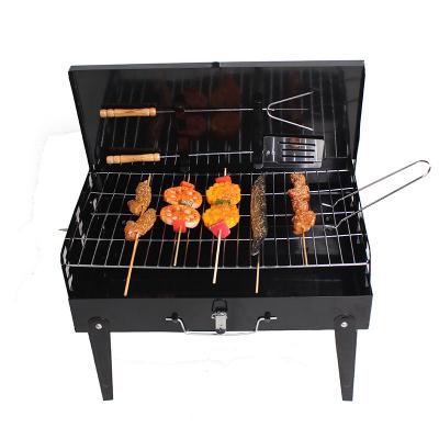 China Easily Assembled Mini Tabletop Barbecue Outdoor Folding Balcony Charcoal Barbecue Grill Indoor Portable Grill For Skewers for sale