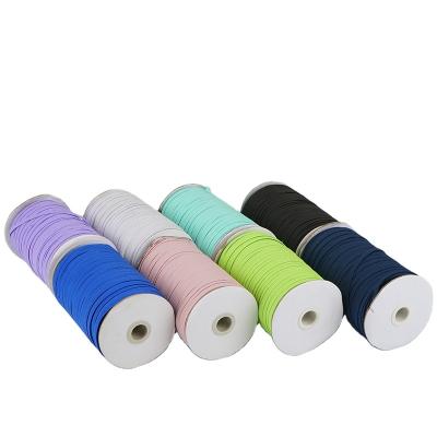 China Hot Selling Flat Bun Elastic Colorful Bungee Elastic Rope 3mm 6mm 9mm Elastic Cord For Garment Accessories for sale