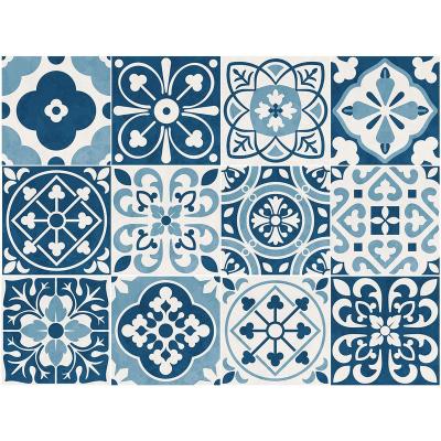 China Modern Outdoor Blue Moroccan Tile Decals Tile Stickers Set Kitchen And Bathroom 8x8 Inches 20x20 Cm t for sale