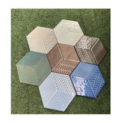 China Modern Handmade Porcelian Ceramic Tiles 3D Tiles Sticker Bathroom And Kitchen Wall Brick Stick On DIY Home Decor for sale