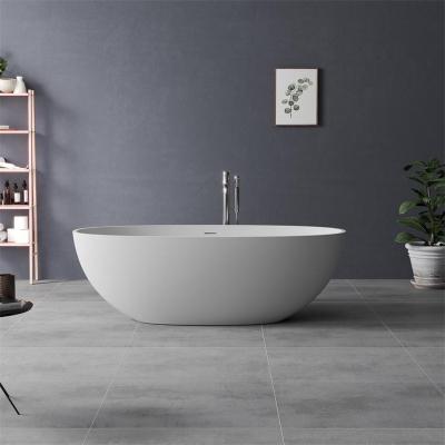 China Freestanding Nice Freestanding Bathtub , Contemporary Curve Edge Soaking Bathtub With Brushed Nickel Drain for sale