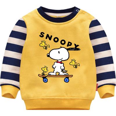 China Anti-wrinkle 2021 Spring Children's 100% Cotton Pullover Logo Printing Cartoon Hoodies Custom Made for sale