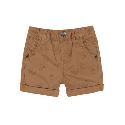 China Anti-Wrinkle Kids Custom Printed Brown Cotton Short Boys Pants Boy's Chino Shorts for sale