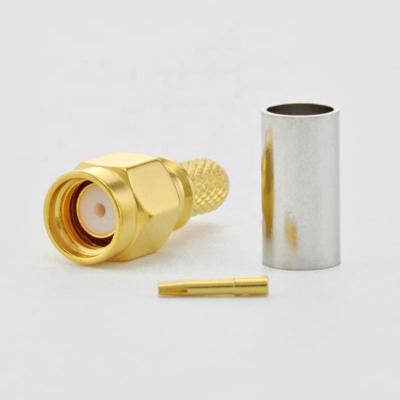 China Microwave RPSMA Crimp LMR195 RG58 Male Cable , RPSMA Connector Male LMR195 RG58 for sale