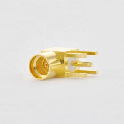 China Female PCB MMCX Jack Blund Post Right Angle DC To 6GHz MMCX PCB Connector 31-12-5L2-020 for sale