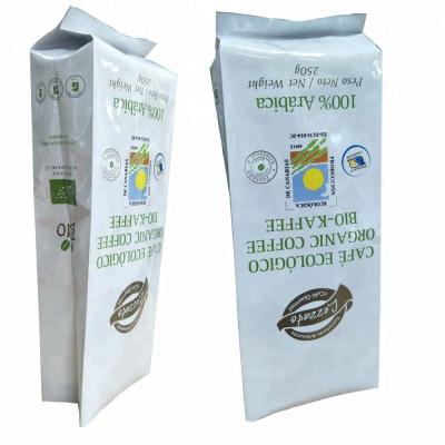 China Custom Printed Barrier Side Sealed Glossy Coffee Tea Bags Nylon Empty Bag With Tear Notch for sale