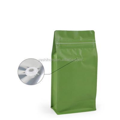 China Moistureproof Ziplock Stand Up Foil Flat Bottom Coffee Bags Pouches With Valve for sale