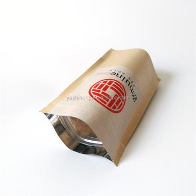 China Recyclable Custom Printing Brown Paper Food Pouch Tea Bag Packaging for sale