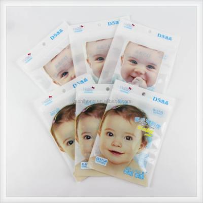 China Wholesale custom moisture proof printed 3 side seal wet wipes clear pe plastic zipper bag for baby product for sale