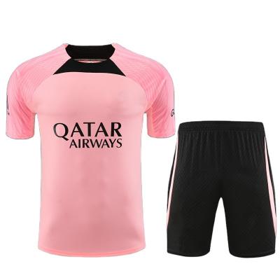 China Shirts & Tops Custom men's football suit quick drying breathable polyester club short sleeve training suit set for sale