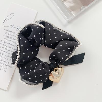 China Tie hair polka Dot Love large intestine hair ringins Internet celebrity hair band temperament headband wholesale for sale