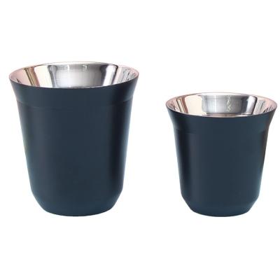 China 304 Stainless Steel Double Wall Insulated Stainless Steel Rose Golden 80ml 160ml Tumbler Cups Heat Resistant Nespresso Mug Coffee for sale