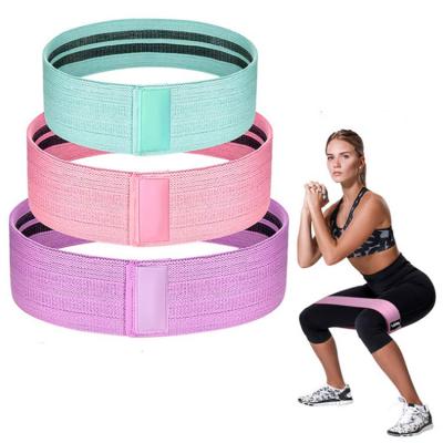 China Custom Logo Blank Latex Hip Resistance Leg Bands Factory Direct Polyester+Latex Circle Elastic Band Training for sale