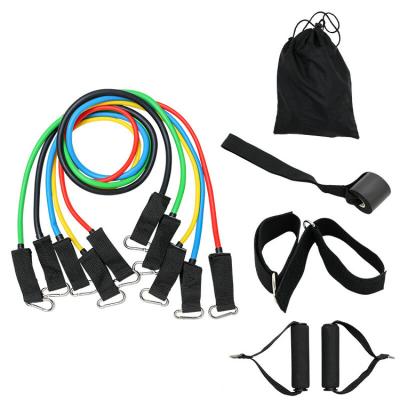 China 11pcs Home Exercise Resistance Bands Set Fitness Equipment Pull Rope Pilates Latex Gym Home Yoga Loops Rubber Band for sale