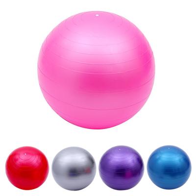 China Gym Exercise Pilates Anti-burst Club Yoga Back Muscle Relax Ball Pump Premium PVC Black Yoga Ball With Base for sale