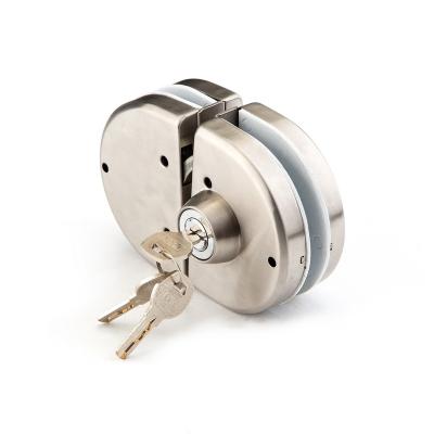 China SS304 Silent Double Side Sliding Glass Round Open Commercial Door Lock for sale