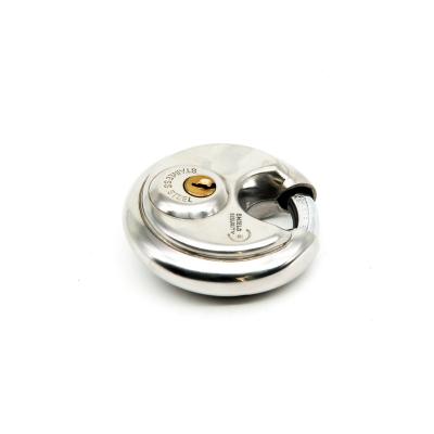 China Stainless Steel Round Cake Lock Brass Key Padlock for sale