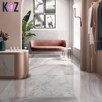 China Acid Resistant Inkjet Polished Glazed White Marble Ceramic Floor Tiles for sale