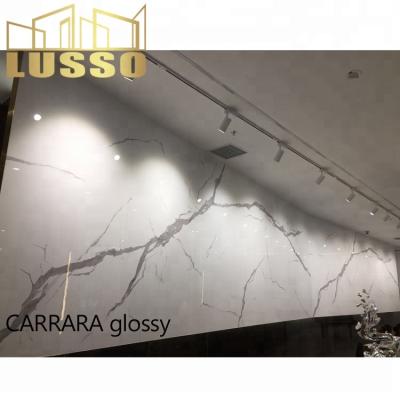 China LUSSO CARRARE High Class Acid Resistant Ceramic Glossy Special Customized Line Interlock 1200x2400mm Large Slabs Tile Large Format Tile for sale