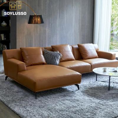 China Comfortable Durable High Quality Leather French Design Modern European Sectional Sofa Sofa Furniture Modular For Home Living Room for sale