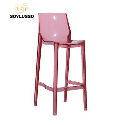 China Outdoor Indoor Dining Clear Chair (Other) High Feet Design Adjustable Elegant Plastic Resin Chair For Home Furniture for sale