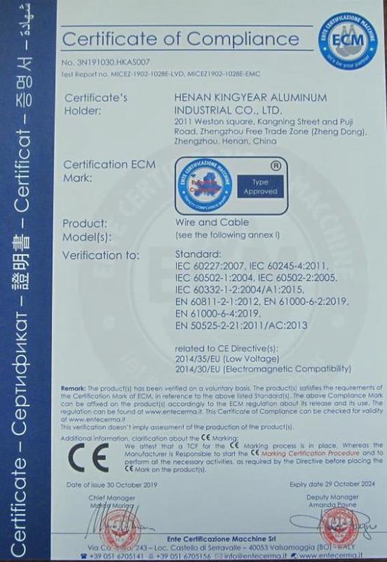 CE - Henan Kingyear Aluminum Industrial Co., Ltd.