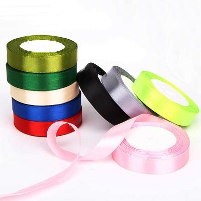 China Other Wholesale 2cm Ribbon Plain Solid Color Single Face Satin Sanding Ribbon for sale