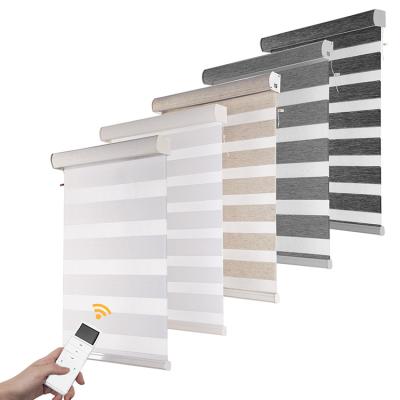 China Luxury Smart Minimalist Turkey Polyester Zebra Soft Automatic Blinds Some 100 Shades Motorized Blinds 3 Feet Parts Korea Profile Hardware for sale