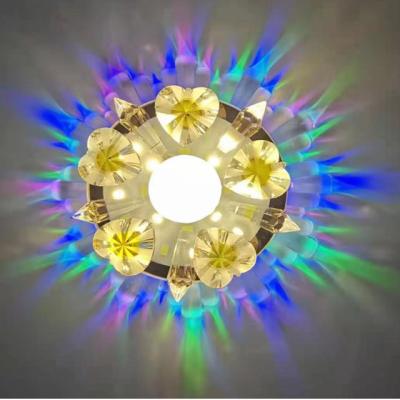 China New Pattern Modern LED Crystal Spot Down Light Ceiling Panel Light 140mm 3 Switches RGB Colors for sale