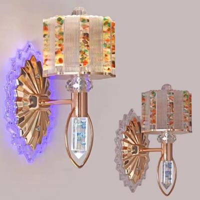 China New Design Modern Glass Leaded Modern Wall Mounted Crystal Wall Lamps Hanging Wall Lamp Bend Light Metal Customized for sale