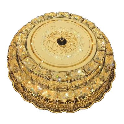 China Modern Outdoor Mounted Lead Crystal Ceiling Panel Lamp 300mm 400mm 500mm For Living Room E27 Lamp Holder for sale