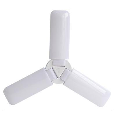 China Bedroom Factory Wholesale E27 Fan Blade Bulb Leaf Fan Light Foldable Led Angle Adjustable Light For Indoor Home Ceiling Lamp for sale